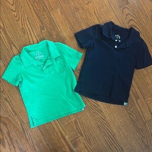 Primary Kids Polo Shirt Set - Green and Navy